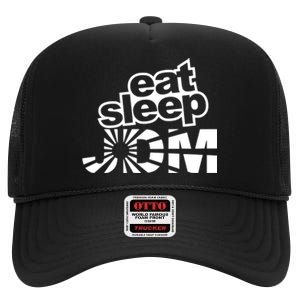 Eat Sleep JDM Tuner Car Lover High Crown Mesh Back Trucker Hat