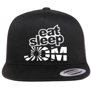 Eat Sleep JDM Tuner Car Lover Flat Bill Trucker Hat