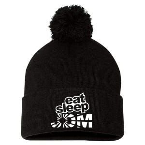 Eat Sleep JDM Tuner Car Lover Pom Pom 12in Knit Beanie