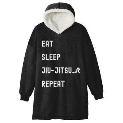 Eat Sleep Jiujitsu Repeat Hooded Wearable Blanket