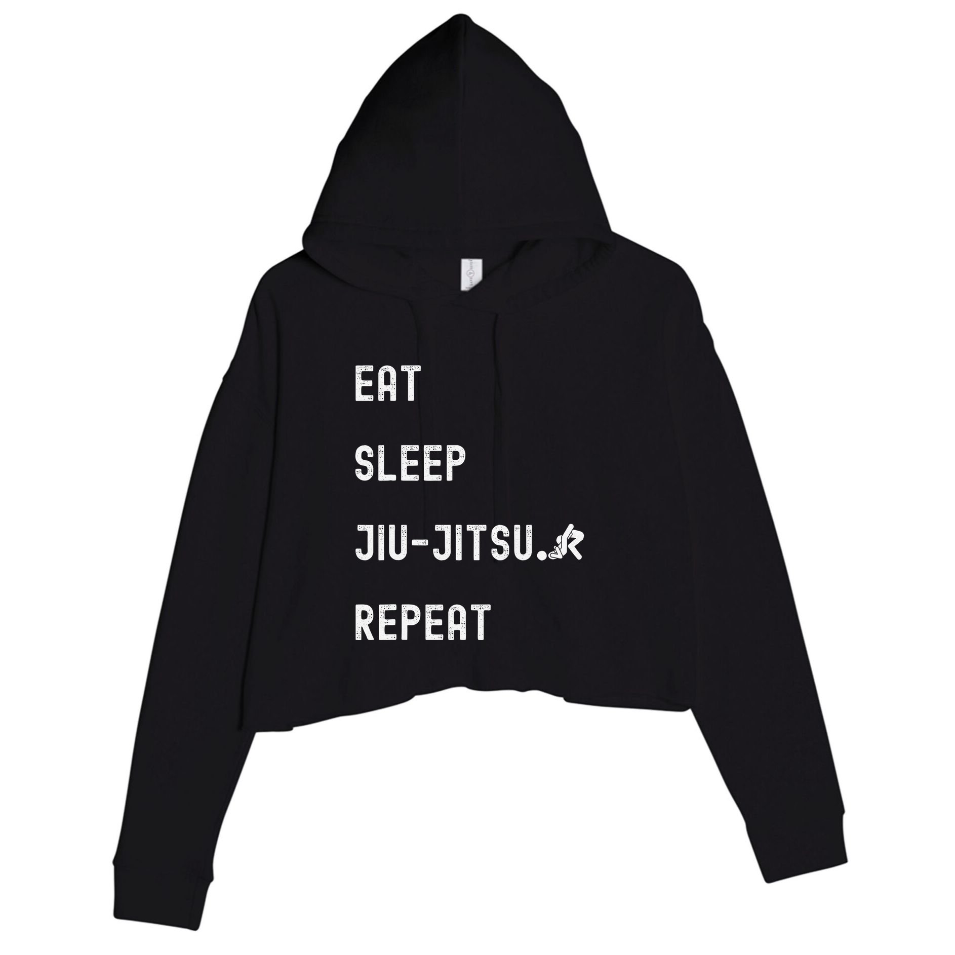 Eat Sleep Jiujitsu Repeat Crop Fleece Hoodie