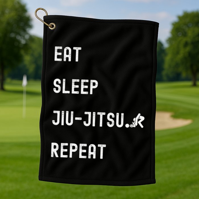 Eat Sleep Jiujitsu Repeat Golf Towel