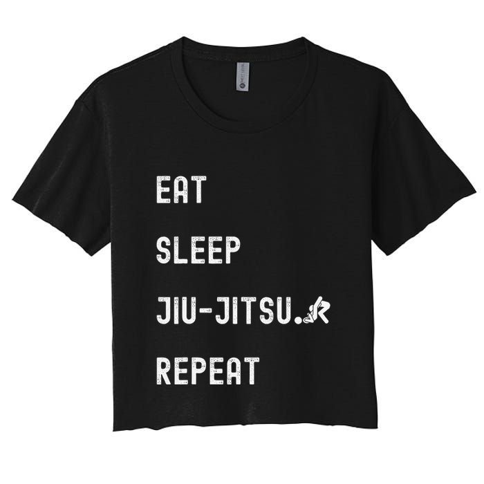 Eat Sleep Jiujitsu Repeat Women's Crop Top Tee