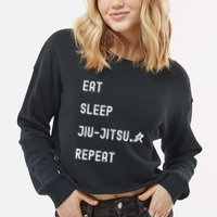 Eat Sleep Jiujitsu Repeat Cropped Pullover Crew