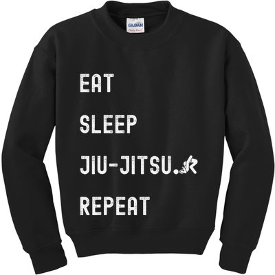 Eat Sleep Jiujitsu Repeat Kids Sweatshirt