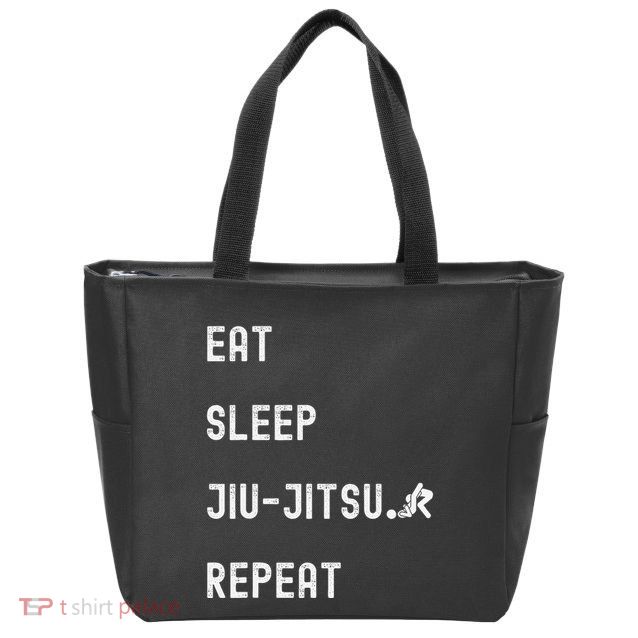 Eat Sleep Jiujitsu Repeat Zip Tote Bag