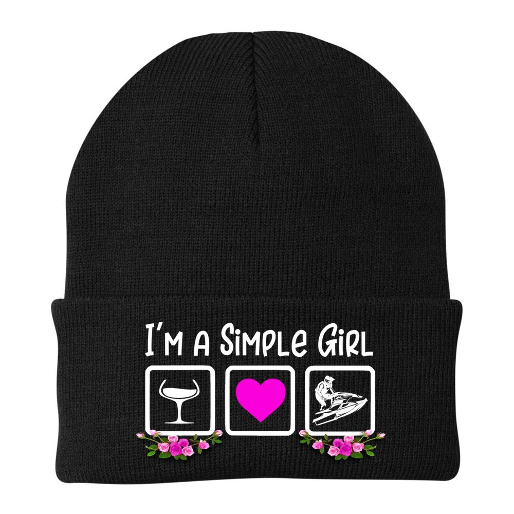 Eat Sleep Jetski Water Sports Floral Simple Jet Skiing Great Gift Beanie