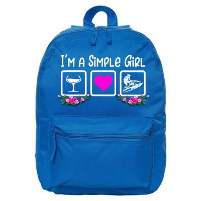 Eat Sleep Jetski Water Sports Floral Simple Jet Skiing Great Gift 16 in Basic Backpack