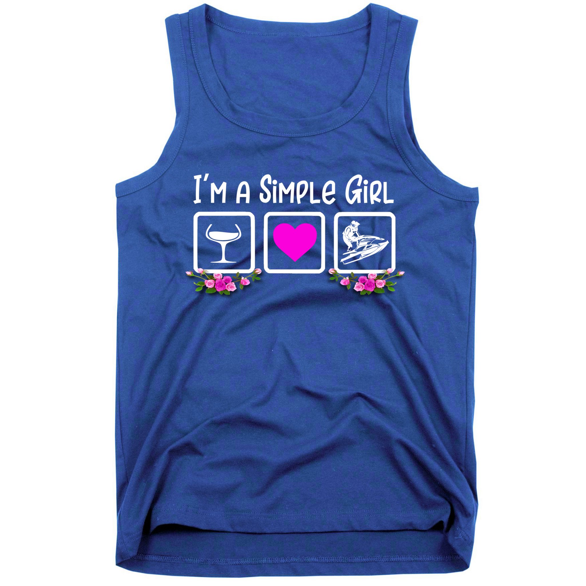 Eat Sleep Jetski Water Sports Floral Simple Jet Skiing Great Gift Tank Top