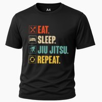 Eat Sleep Jiujitsu Repeat Funny Jiujitsu Martial Art Combat Cooling Performance Crew T-Shirt