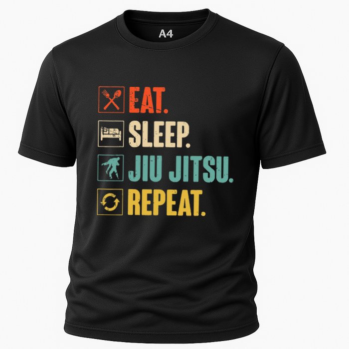 Eat Sleep Jiujitsu Repeat Funny Jiujitsu Martial Art Combat Cooling Performance Crew T-Shirt