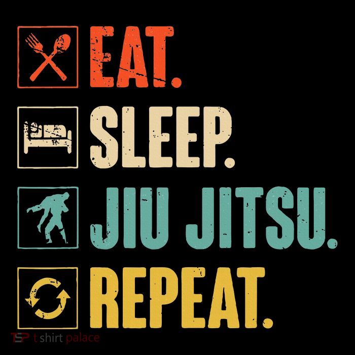Eat Sleep Jiujitsu Repeat Funny Jiujitsu Martial Art Combat T-Shirt