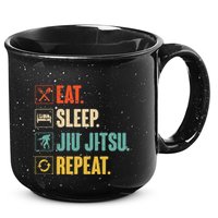 Eat Sleep Jiujitsu Repeat Funny Jiujitsu Martial Art Combat 15oz Campfire Ceramic Mug