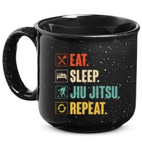 Eat Sleep Jiujitsu Repeat Funny Jiujitsu Martial Art Combat 15oz Campfire Ceramic Mug