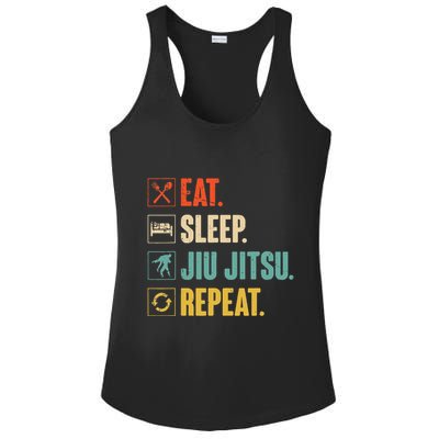 Eat Sleep Jiujitsu Repeat Funny Jiujitsu Martial Art Combat Ladies PosiCharge Competitor Racerback Tank