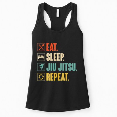 Eat Sleep Jiujitsu Repeat Funny Jiujitsu Martial Art Combat Womens Tank Top