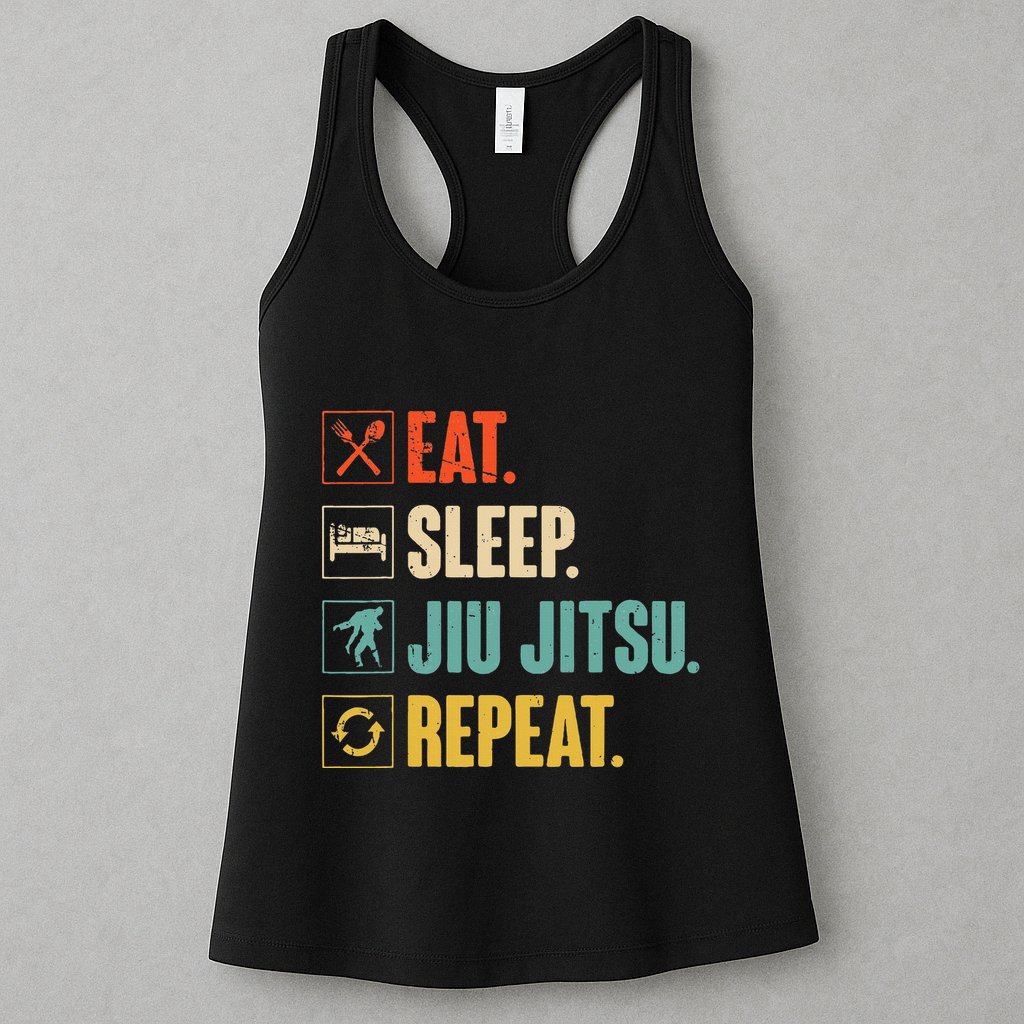 Eat Sleep Jiujitsu Repeat Funny Jiujitsu Martial Art Combat Womens Tank Top