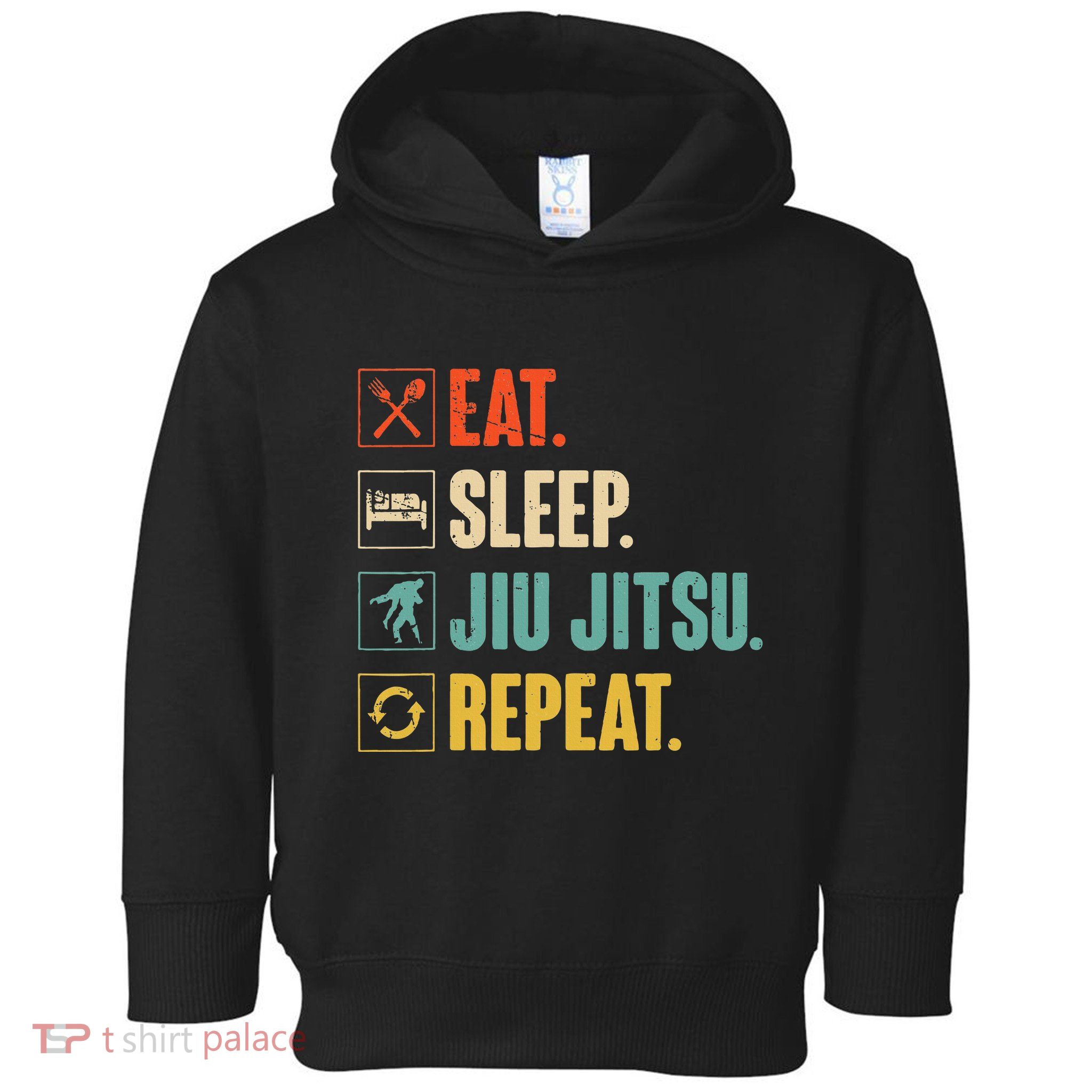 Eat Sleep Jiujitsu Repeat Funny Jiujitsu Martial Art Combat Toddler Hoodie