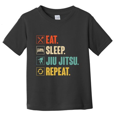 Eat Sleep Jiujitsu Repeat Funny Jiujitsu Martial Art Combat Toddler T-Shirt