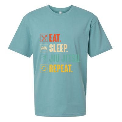 Eat Sleep Jiujitsu Repeat Funny Jiujitsu Martial Art Combat Sueded Cloud Jersey T-Shirt