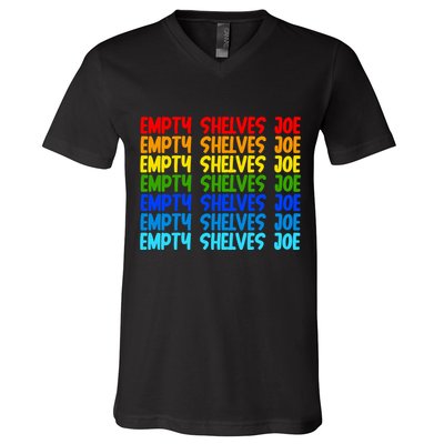 Empty Shelves Joe Retro Colorful V-Neck T-Shirt