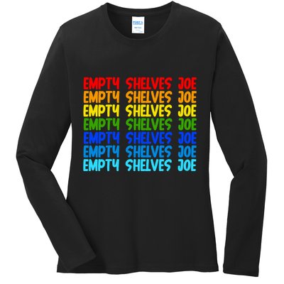 Empty Shelves Joe Retro Colorful Ladies Long Sleeve Shirt
