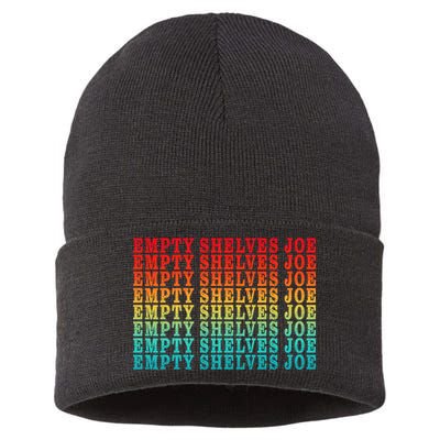 Empty Shelves Joe Anti Joe Biden Repeating Sustainable Knit Beanie