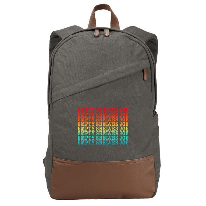Empty Shelves Joe Anti Joe Biden Repeating Cotton Canvas Backpack