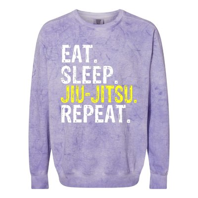 Eat Sleep JiuJitsu Repeat Gift Colorblast Crewneck Sweatshirt