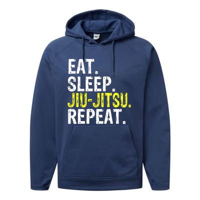 Eat Sleep JiuJitsu Repeat Gift Performance Fleece Hoodie