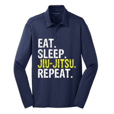 Eat Sleep JiuJitsu Repeat Gift Silk Touch Performance Long Sleeve Polo