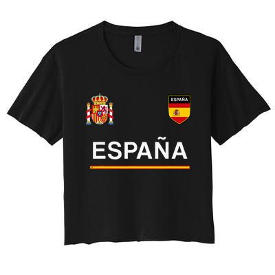 Espana Sportsoccer Jersey Flag Football Madrid Women's Crop Top Tee