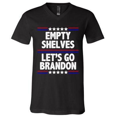Empty Shelves Joe Let's Go Brandon V-Neck T-Shirt