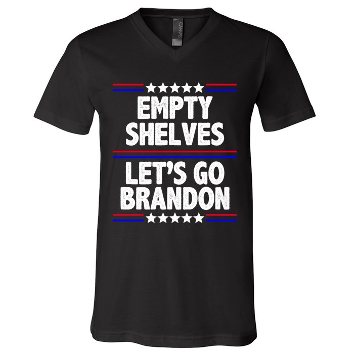 Empty Shelves Joe Let's Go Brandon V-Neck T-Shirt