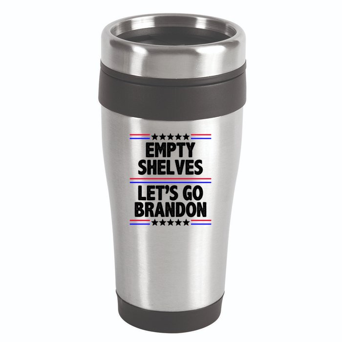 Empty Shelves Joe Let's Go Brandon 16oz Travel Tumbler