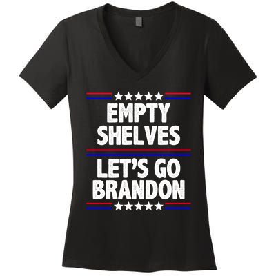 Empty Shelves Joe Let's Go Brandon Women's V-Neck T-Shirt