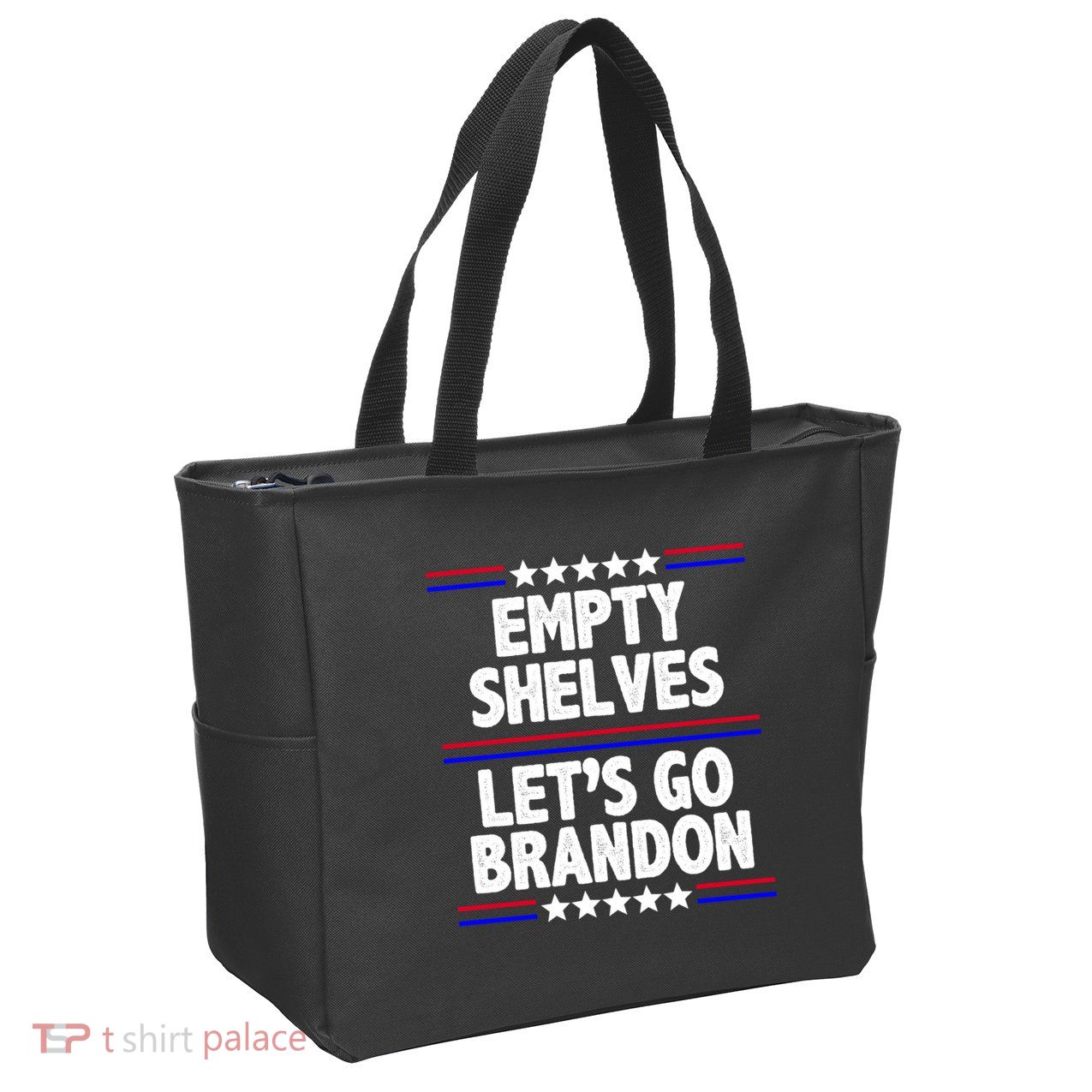 Empty Shelves Joe Let's Go Brandon Zip Tote Bag