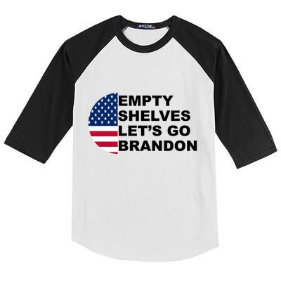 Empty Shelves Joe, Let's Go Brandon, Anti Biden Kids Colorblock Raglan Jersey