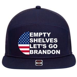 Empty Shelves Joe, Let's Go Brandon, Anti Biden 7 Panel Mesh Trucker Snapback Hat