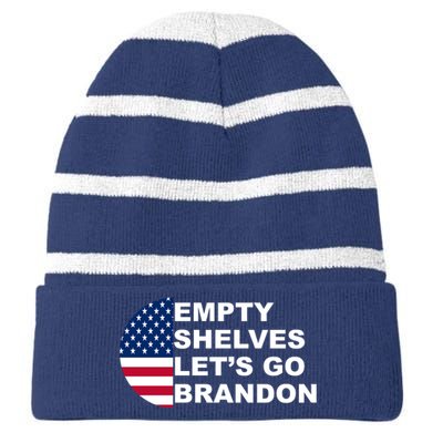 Empty Shelves Joe, Let's Go Brandon, Anti Biden Striped Beanie with Solid Band