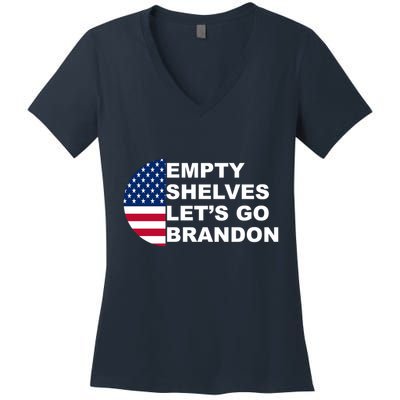 Empty Shelves Joe, Let's Go Brandon, Anti Biden Women's V-Neck T-Shirt