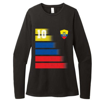 Ecuador Soccer Jersey Flag Retro 10 Ecuadorian Football Womens CVC Long Sleeve Shirt