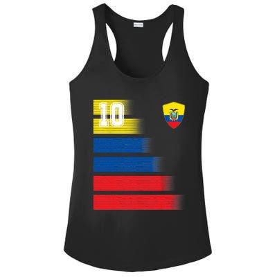 Ecuador Soccer Jersey Flag Retro 10 Ecuadorian Football Ladies PosiCharge Competitor Racerback Tank