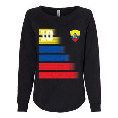 Ecuador Soccer Jersey Flag Retro 10 Ecuadorian Football Womens California Wash Sweatshirt