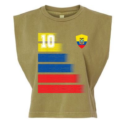 Ecuador Soccer Jersey Flag Retro 10 Ecuadorian Football Garment-Dyed Women's Muscle Tee