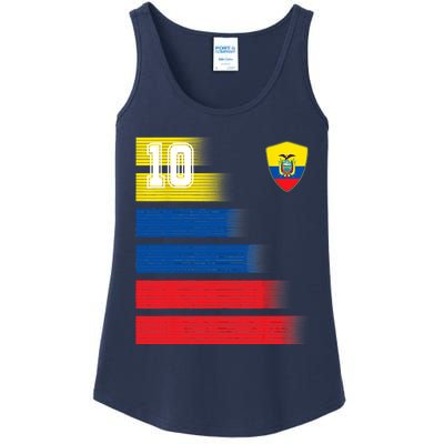 Ecuador Soccer Jersey Flag Retro 10 Ecuadorian Football Ladies Essential Tank