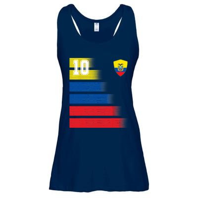 Ecuador Soccer Jersey Flag Retro 10 Ecuadorian Football Ladies Essential Flowy Tank