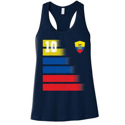 Ecuador Soccer Jersey Flag Retro 10 Ecuadorian Football Women's Racerback Tank