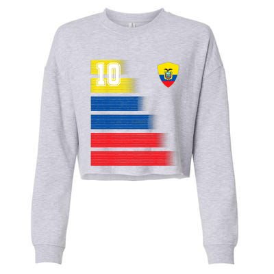 Ecuador Soccer Jersey Flag Retro 10 Ecuadorian Football Cropped Pullover Crew