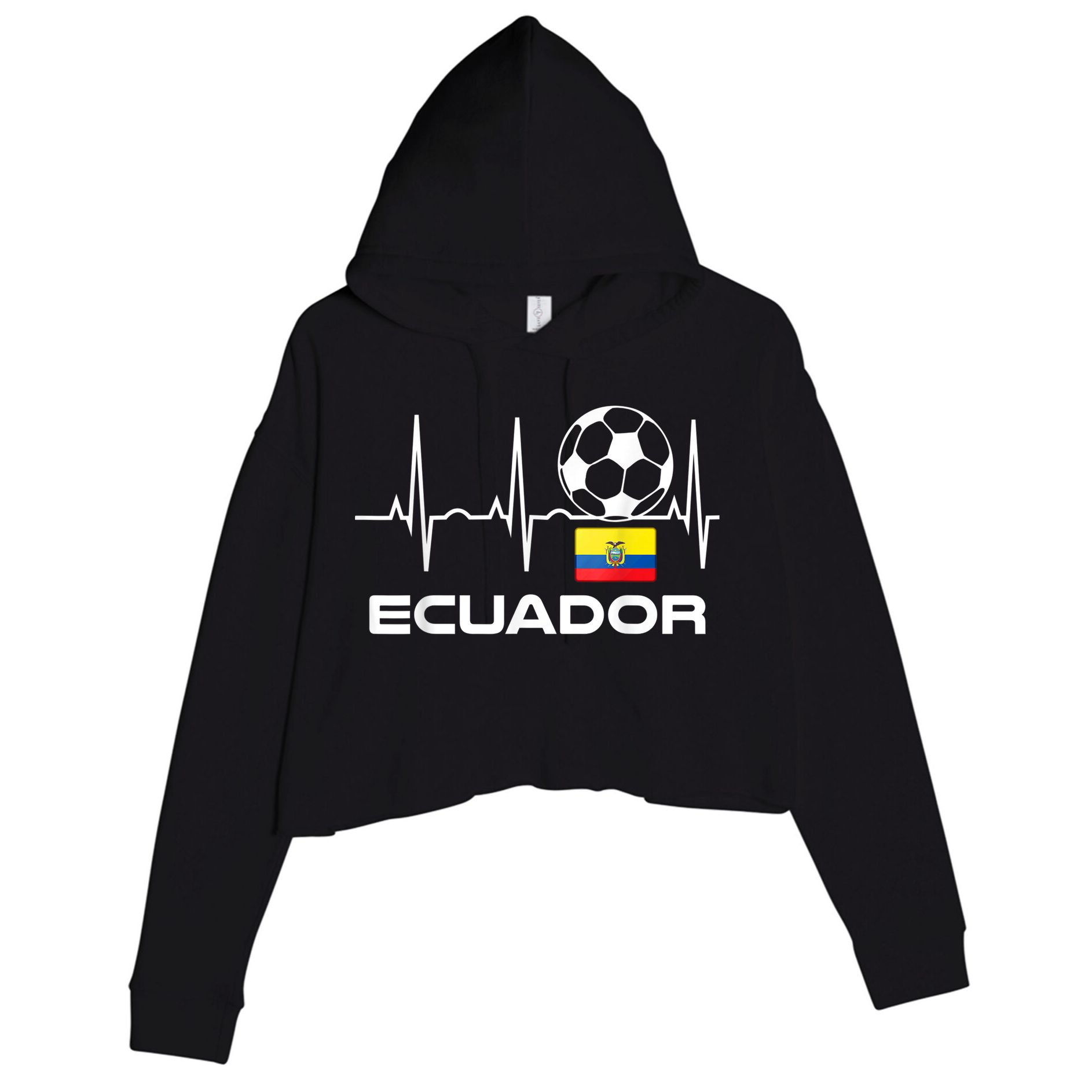 Ecuador Soccer Jersey Shirt - Ecuadorian Futbol Crop Fleece Hoodie